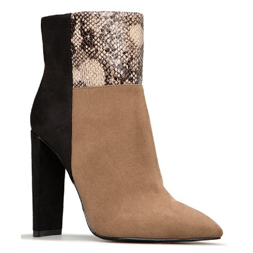 ShoeDazzle Snake-Embossed Saskia Booties